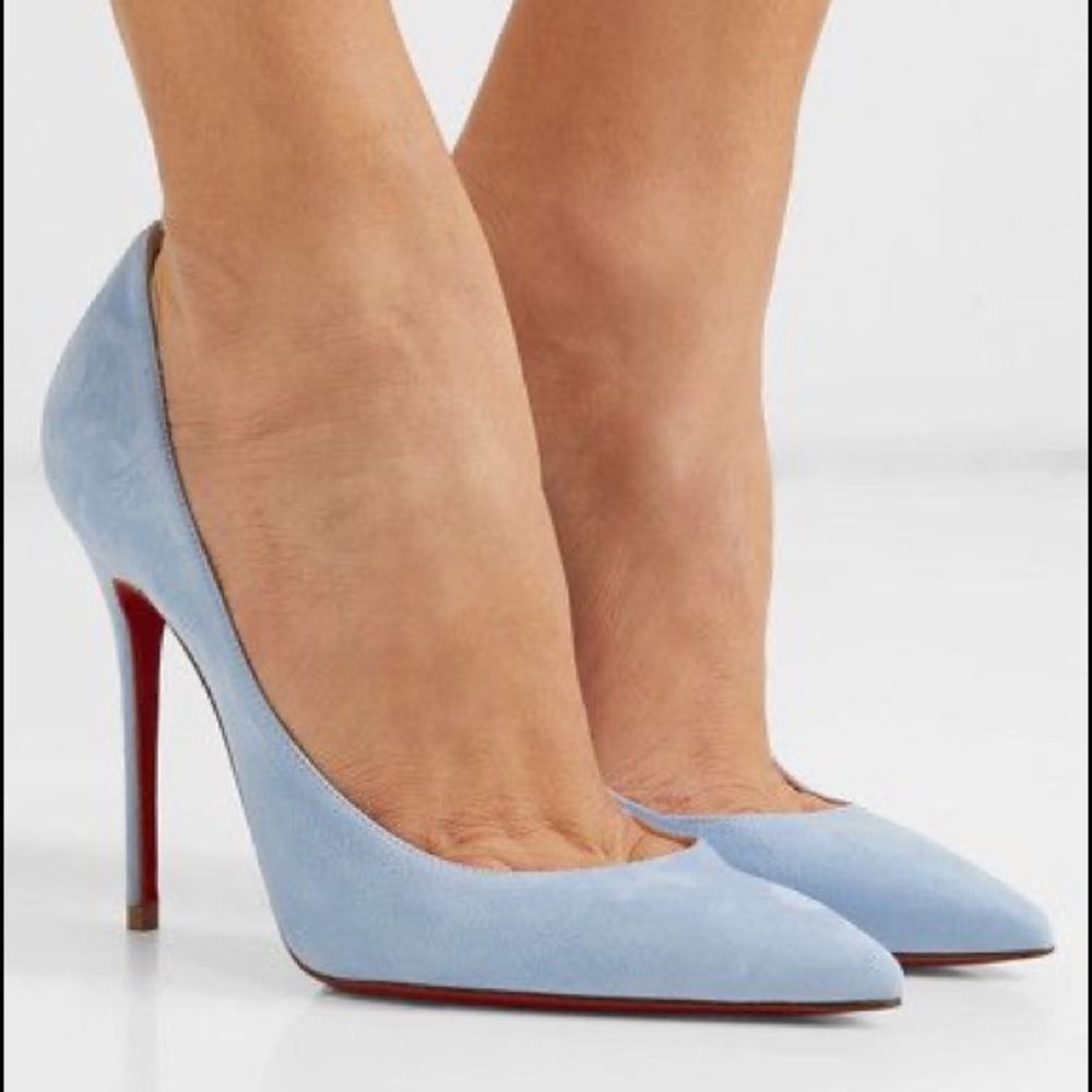 Christian Louboutin Sky Blue Suede Décolleté Pumps